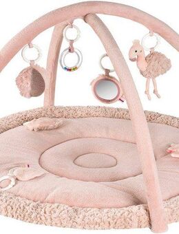 Fehn Spielbogen Lazy, Crazy & Pink, Flamingo, 3-D-Activity-Decke, mit 5 abnehmbaren Spielzeugen
