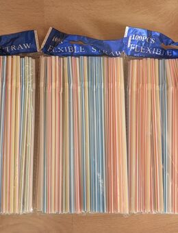 300 Plastik Strohhalm Neu OVP - Uhingen