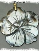 floraler Perlmuttanhänger, 585 Goldschlaufe in 27389