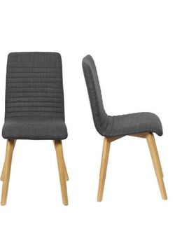 Home affaire 4-Fußstuhl Arosa Esszimmerstuhl, Polsterstuhl, Küchenstuhl, Speisestuhl, Essstuhl (Set, 2 St), 2er-Set, Beine aus Massivholz Eiche oder Buche, mit gestepptem Stoff