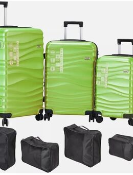 DMS Hartschalenkofferset 7tlg – Limettengrün–Koffer Reisekoffer Trolley– RK-3700 - Leipzig Alt-West