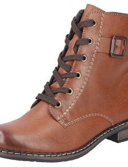 Rieker Schnürstiefelette, Schnürboots, Klassik-Boots, Blockabsatz, in Used-Optik