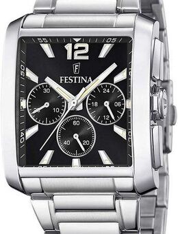 Festina Chronograph F20635/4, Armbanduhr, Quarzuhr, Herrenuhr, Stoppfunktion, Edelstahlarmband