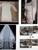 Halloween Kostüm Horrorbraut Brautkleid Schleier Brautschuhe in 45663