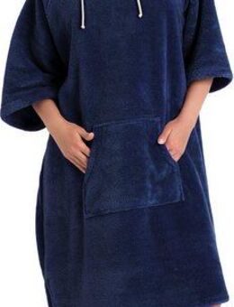 my home Badeponcho Lillou, ideal für Sauna, Spa & im Urlaub, Langform, Microfaser, Kapuze, ohne, weich und kuschelig, Fleece, Unisex, für Damen und Herren, Surfponcho