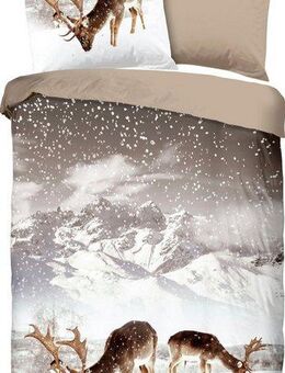 good morning Wendebettwäsche Winter, Biber, 2 teilig, Biber, 135x200, Weich, Warm, Reißverschluss, Wende, Kind, Winter