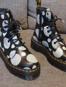 Dr. Martens 1460 Polka Dot Schwarz-Weiß, Gr. 38, Smooth Leather Boots, JADON - Schnürstiefelette - Gelsenkirchen