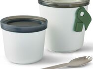 black+blum Lunchbox, Kunststoff, (Set, 1-tlg), 2-in-1, mit Tragegurt und Göffel (Gabel-Löffel-Kombination), 900 ml