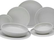 CreaTable Tafelservice Uno (8-tlg), 2 Personen, Steinzeug, seidenmatte Glasur