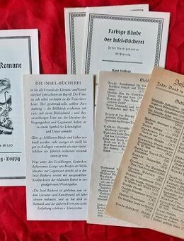 Konvolut von alten, seltenen Verlagsflyern des Insel Verlags Leipzig - Niederfischbach