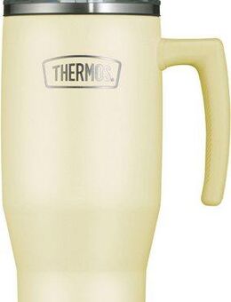 THERMOS Thermobecher REFRESHING SERIES ISOLIERTRINKBECHER mit Strohhalm, 1-tlg., Edelstahl, Kunststoff, Silikon, Titan, 1,10l, 6h heiß & 6h kalt, mit Griff