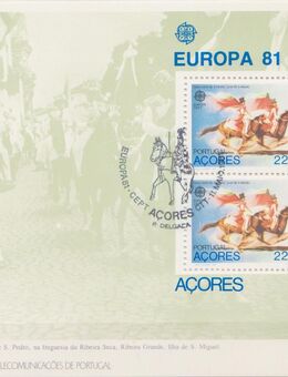 Acoren_Briefmarken-Block Europa 1981 Ersttagsstempel (1) [404] - Hamburg