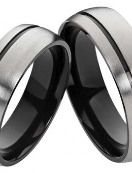 Schlichte Partnerringe aus Titan T056 mit Gravur - Aholming