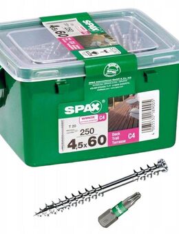 SPAX Terrassenschrauben 4,5x60 250 Stück C4 Bit 4,5X60C4250 - Wuppertal