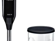 BOSCH Stabmixer ErgoMixx MS6CB6110, 4 Klingen, 12 Stufen, Turbotaste, schwarz, 1000 W, Mixbecher mit Deckel, ergonom. Griff, Made in Europe