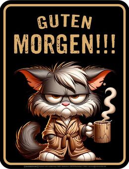 Schönes Blechschild Guten Morgen Frühstück lustiges Schild Metallschild - München