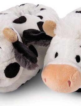 Nici KUH COWLUNA Plüsch Hausschuhe Hausschuh mit Motiv und Kuhflecken