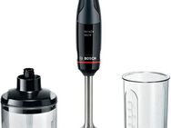 BOSCH Stabmixer ErgoMaster Serie 4 MSM4B620, 4 Klingen, Zerkleinerer, Becher, schwarz, 1000 W, Mixfuß Edelst., großer Bedienhebel, Keramikkupplung, Made in Europe