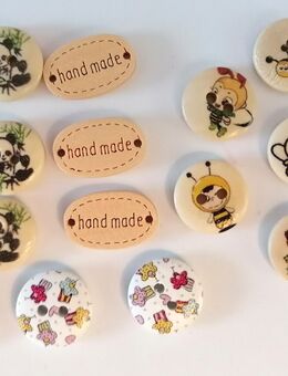 Verschiedene kleine runde Knöpfe Biene Panda Handmade Muffin 10 - Dahme