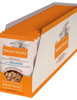Nature's Variety Bites in Soße zum Sonderpreis! - mit Lachs 44 x 85 g