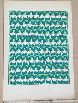 Siegfried Neuenhausen "Busenfrauen", Farbige Serigrafie 1968 - Coesfeld