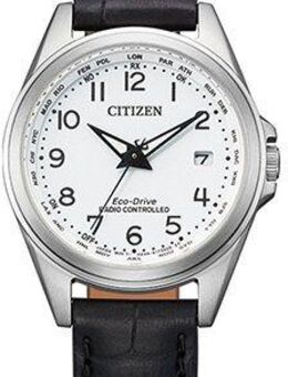 Citizen Funkuhr EC1180-14A, Armbanduhr, Damenuhr, Solar, Lederarmband, Saphirglas, Datum