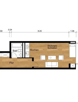 Energetisch sanierte 1 Zimmer Wohnung mit Balkon und Küche - Cuxhaven