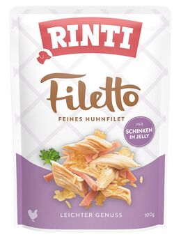 Sparpaket RINTI Filetto Pouch in Jelly 48 x 100 g - Huhn mit Schinken