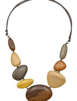 COLLEZIONE ALESSANDRO Lange Kette Wood, aus Holzperlen in verschiedenen Farben und Formen