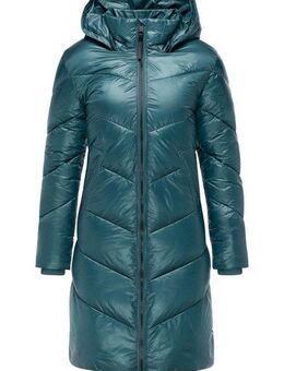 Ragwear Wintermantel Rebelka Shiny Glänzender Winter Steppmantel mit Kapuze