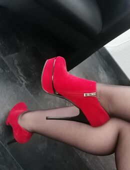 Heels, Highheels, Pumps, Plateau, samt, rot, 38 - Wehrheim