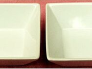 2 eckige konische Porzellan-Schalen - weiß - ca. 13,5 x 13,5 cm Größe - Groß Gerau