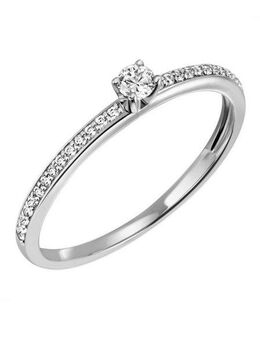 Firetti Solitärring Schmuck Geschenk Gold 585 Damenring Verlobungsring Goldring, mit Brillanten