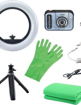 Vtech® KidiZoom Video Studio - Deluxe Bundle Kinderkamera (5 MP, inkl. Selfie-Funktion, Ringlicht und Ministativ)