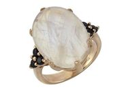 Zeeme Fingerring 925/- Sterling Silber Mondstein und Spinell