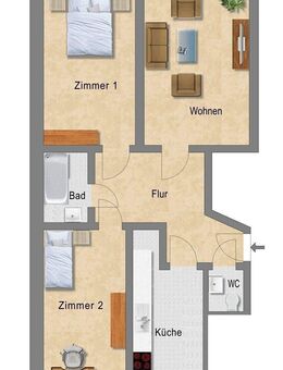 Großzügige und idealgeschnittene Wohnung mit moderner Einbauküche - Dresden