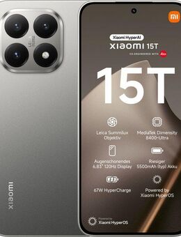 Xiaomi 15T 12+256 Smartphone (17,34 cm/6,83 Zoll, 256 GB Speicherplatz, 50 MP Kamera)