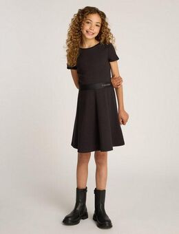 Calvin Klein Jeans A-Linien-Kleid LOGO TAPE SS PUNTO DRESS für Kinder bis 16 Jahre mit Logoschriftzug