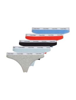 Calvin Klein Underwear String 5 PACK THONG (LOW-RISE) (Packung, 5-St., 5er-Pack) mit Logobund