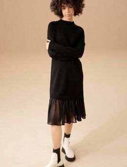 Aniston CASUAL Strickkleid mit Chiffon-Volant