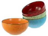 CreaTable Schale Nature Collection, Buddha Bowl 4-tlg, Steinzeug, (Set, 4-tlg), Handwerklicher Look, Vintage, Höhe 8,5 cm
