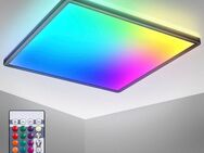 B.K.Licht LED Deckenleuchte BK_PL1552 RGBW Deckenlampe, LED Panel, mit Farbwechsel, Dimmbar, RGB, LED fest integriert, Neutralweiß, Ultraflach, mit Backlight, mit Fernbedienung, Schwarz, 42x42x3 cm