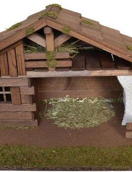 Alfred Kolbe Krippe Krippenstall für 9 cm Figuren, Weihnachtsdeko (1-tlg), Echtholz