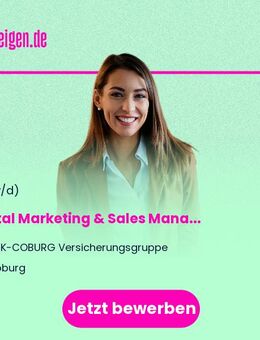 Digital Marketing & Sales Manager:in (mit Schwerpunkt Operative Markenführung, Kreation & Unternehmenskommunikation) - Coburg