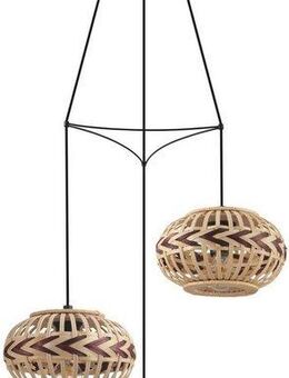EGLO Hängeleuchte Dondarrion, ohne Leuchtmittel, Holzkorb geflochten, Natur, Braun, Vintage, Hygge, Boho, 1-flammig