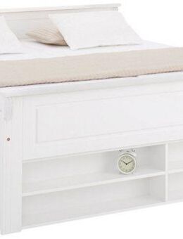 Home affaire Massivholzbett Tessin, Stauraumbett, Landhausstil, Schubladen optional, rustikal (Breite/Belastbarkeit 180cm/220 KG, 140cm/180 KG), zertifizierte Kiefer, Kassetten-Optik, stabile Qualität