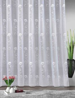 Weckbrodt Gardine Lilly, Smokband (1 St), halbtransparent, Jacquard, Jacquard, strukturiert, Allover,Motiv,floral,Bleiband, nach Maß, Store