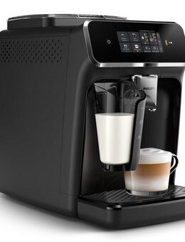 Philips Kaffeevollautomat EP2331/10 2300 Series, 4 Kaffeespezialitäten, mit LatteGo-Milchsystem, Schwarz verchromt
