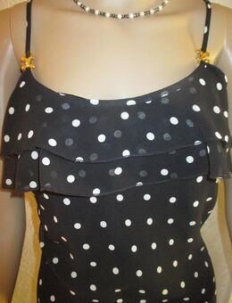 NEU * 50er Jahre * Rockabilly * Polka- Dots * Punkte * Seiden- Chiffon * Volant * Spaghetti- Träger- Kleid ''VERA MONT'' Gr. 36/ S * schwarz- weiß * - Riedlingen Zentrum