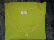 Damen T-Shirt mit Spitzen-Runder-Ausschnitt (Gr.52/54) Neongrün keine Ärmel - Weichs